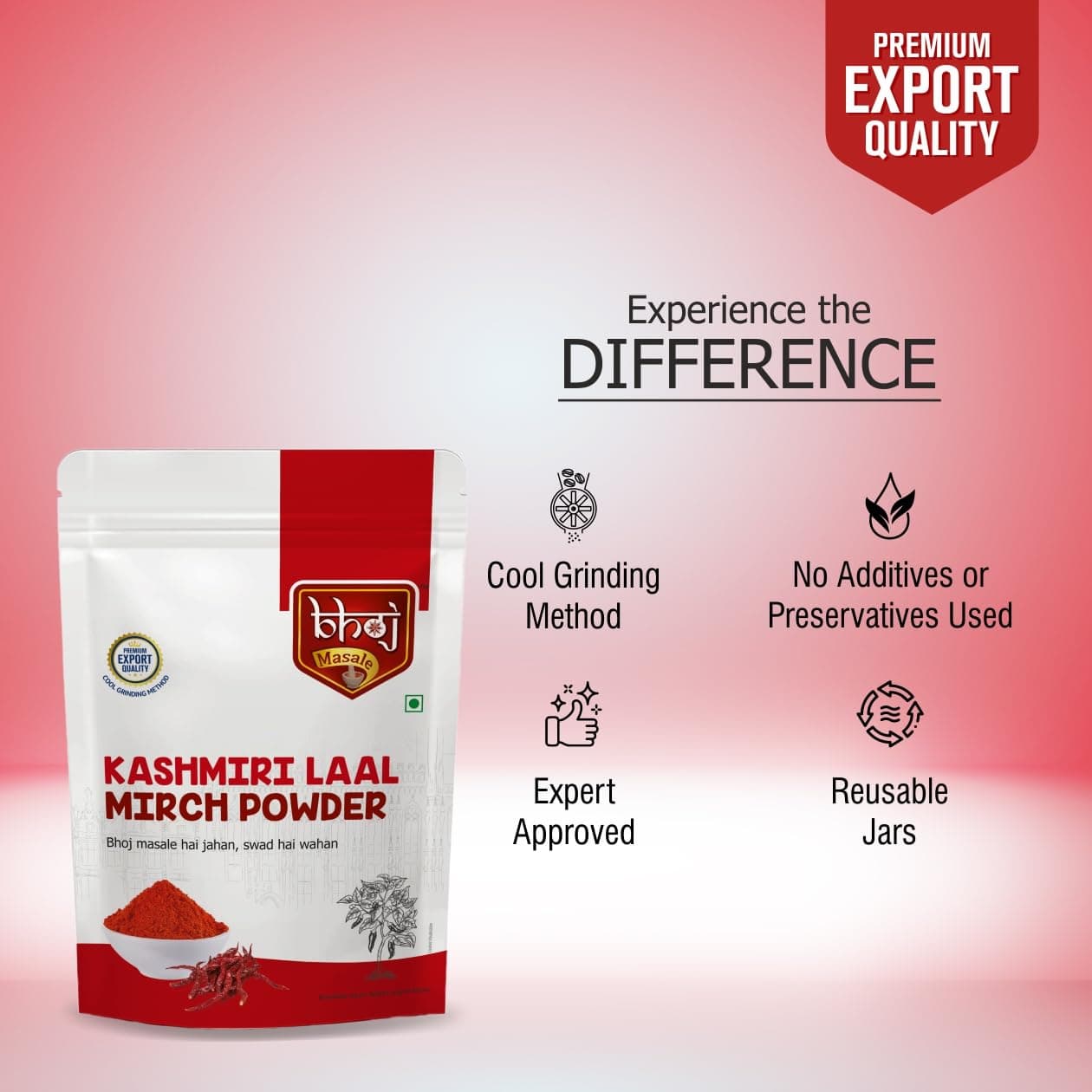 Bhoj Masale Kashmiri Lal Mirch Powder 200gm | Red Chilli Powder |Kashmiri Red Chilli Powder For Daily Cooking | Absolute Purity | No artificial colors And Preservatives — image 4