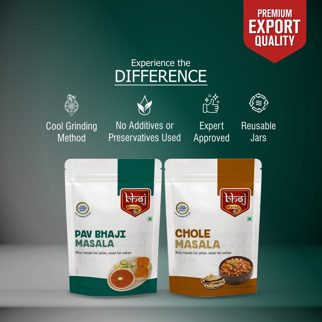 Bhoj Masale Pav bhaji And Chole Masala Powder Combo Pack 200GM Each | Aromatic Jain Spice for Flavorful Indian Cooking | For Flavorful Cooking | No Artificial Flavor Added | No Onion and No Garlic added (Jain Friendly) — image 4