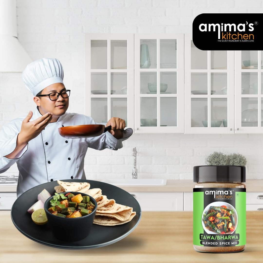 Amima's Kitchen Combo of Kadhai Paneer (100 Grams) + Tawa / Bharva (100 Grams) Jain Spice Mix (No Onion No Garlic)| Pack Of 2 | Blended Spice Mix | For Healthy and Delicious Cooking | No Synthetic Flavour & Color | Ready Masala Powder — image 10