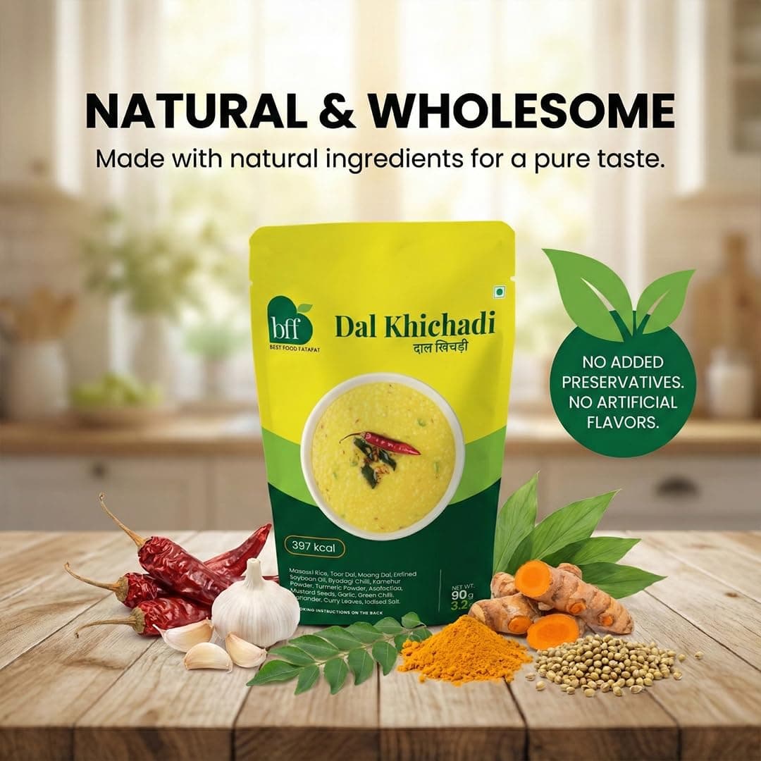 Instant Dal Khichadi | Pack of 4 (90g Each) | Quick & Tasty Traditional Meal | No Added Preservatives | Ideal for Busy Days — image 5