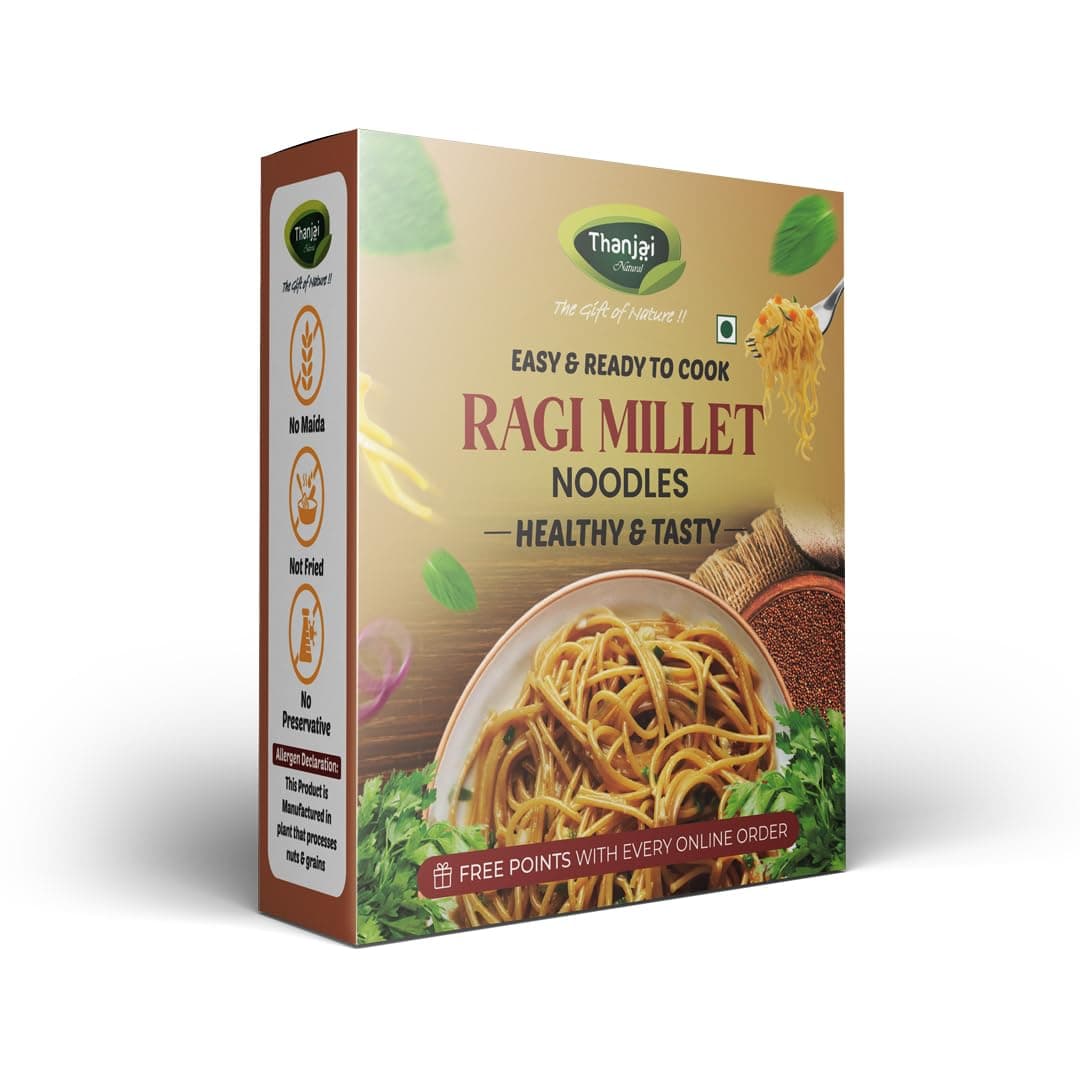Thanjai Natural Noodles Millet180g X 8 Variities (No Maida Hakka Noodles, Not Fried, No MSG, Classic and Mild 1440g) Little | Multi Millet | Pearl | Ragi Millets & Moringa Leaf | Red Rice | Wheat | Tomoto — image 7