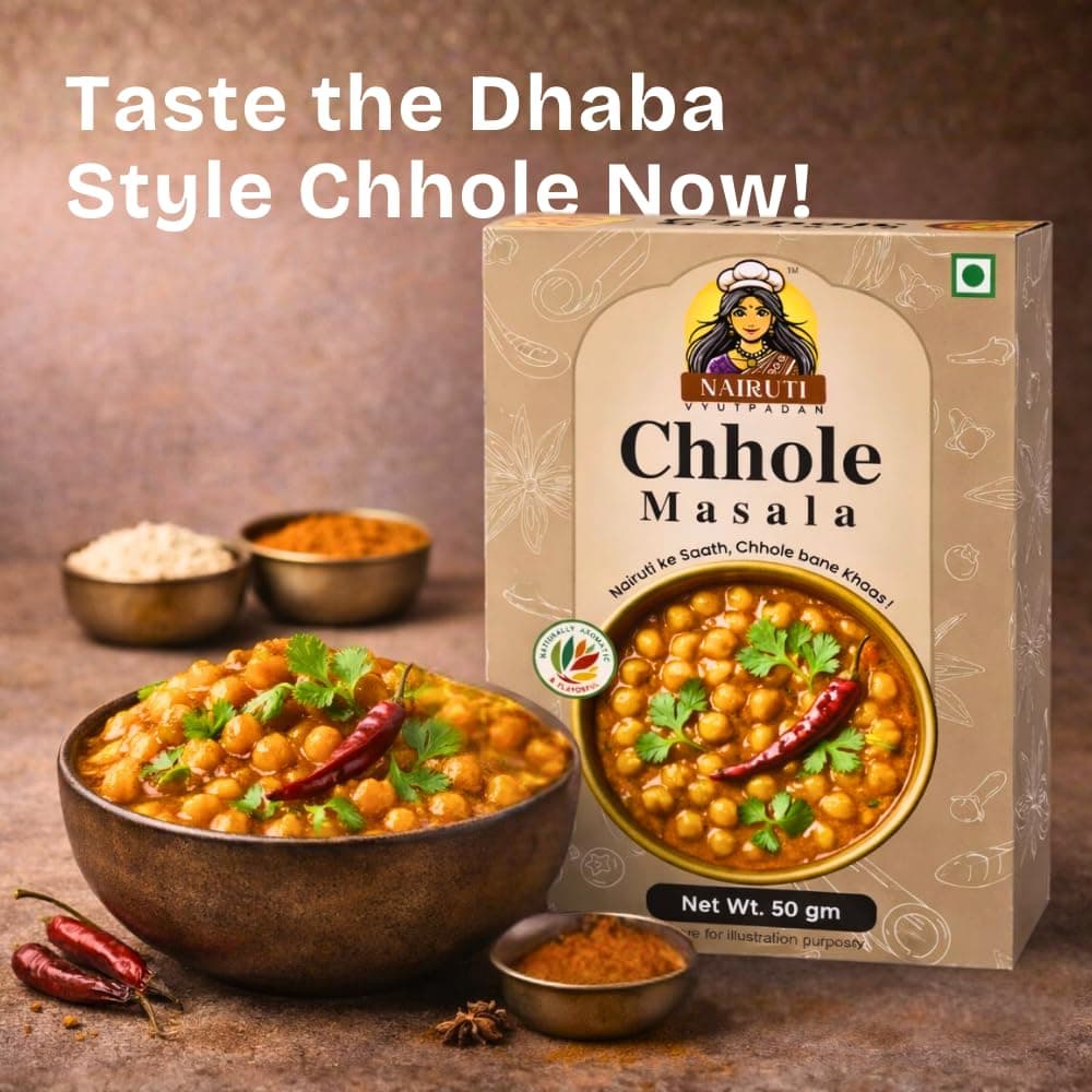 Nairuti Vyutpadan Chhole Masala (Jain-Friendly) 50g | No Onion No Garlic | Punjabi Chole/Kabuli Chana Masala | Rich Aroma, Ready Curry Mix | No Preservatives — image 4