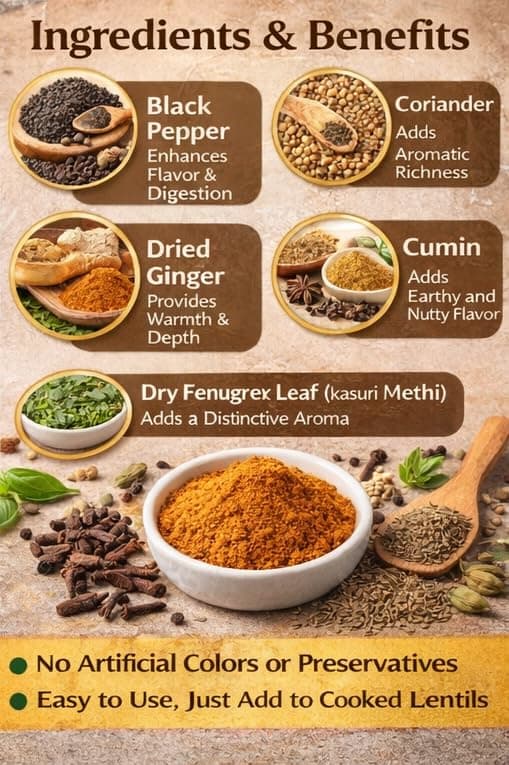 GM Foods Dal Makhani Masala 100g (Pack of 2) | Authentic Indian Style Spice Mix | Rich & Creamy Flavour | No Onion & Garlic | Easy to Cook | Ready to Use Masala for Restaurant-Style Dal at Home — image 6