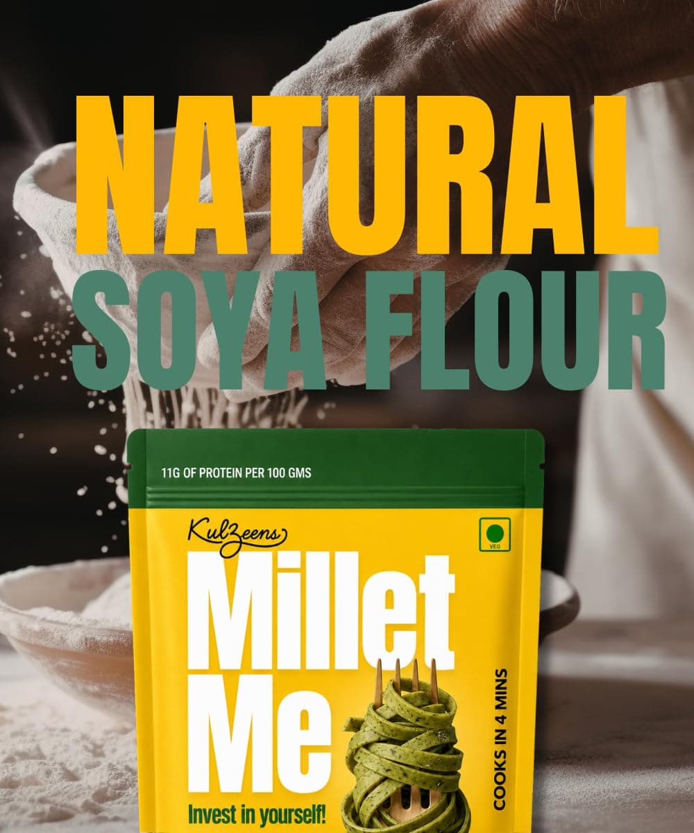 Millet Me by Kuizeens SOYA Spinach Fettucine - 220G (Pack of 1) |Protein-Rich | Easy-to-Make | Fresh & Flavourfull | No MSG |No Preservatives|Vegan & Wholesome|Ready in Minutes | Jain | No Onion & Garlic — image 7