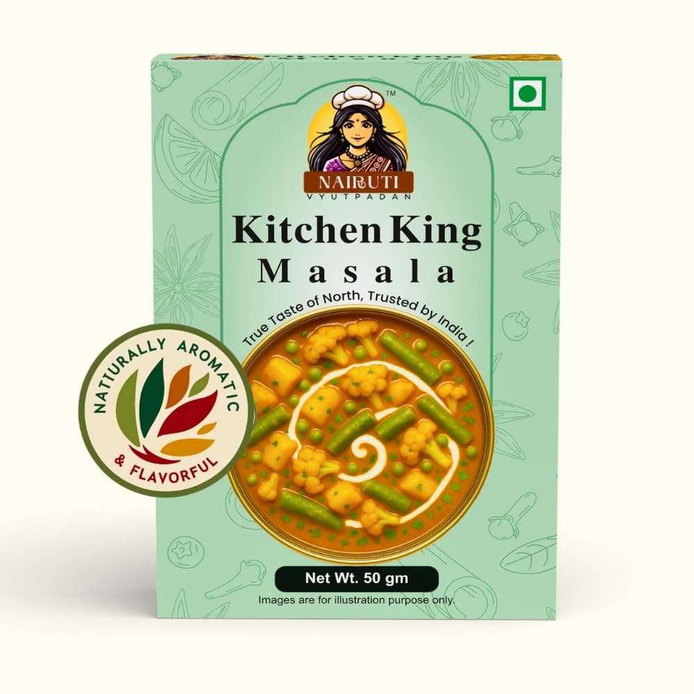 Nairuti Vyutpadan Kitchen King Masala (Jain-Friendly) 50g | No Onion No Garlic | Saatvik/No Preservatives | Multi-Use Vegetable & Curry Masala for Paneer, Sabzi & Gravies — image 6