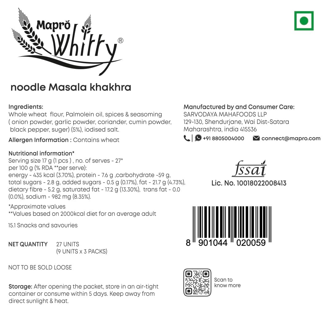 Whitty -Crisps Khakhra ready to Eat Indian Snacks (Combo Pack) (Pack of 1, Noodles) — image 2