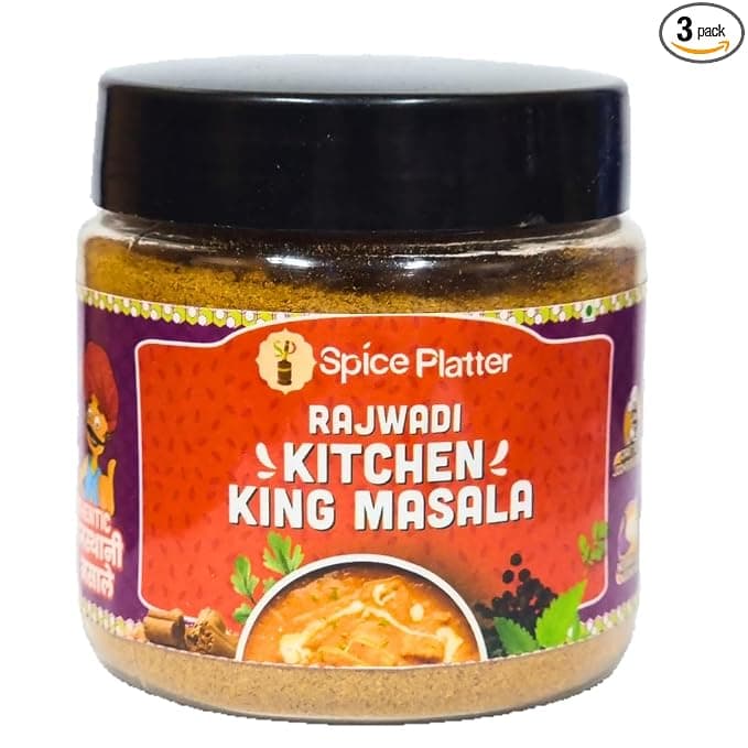 Spice Platter Kitchen King Masala – No Onion No Garlic | Pure Rajwadi Taste | Preservative-Free | Handcrafted with 100% Natural Spices | 300g