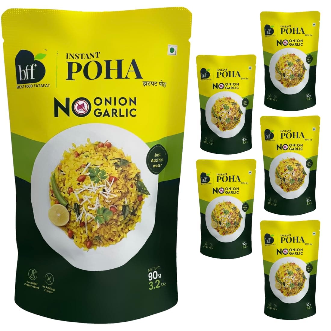 Instant Poha - Pack of 6 (90g Each) | Indian Breakfast Mix | Just Add Hot Water | No Added Preservatives | No Onion, No Garlic | Simple & Easy Meal Solution — image 2