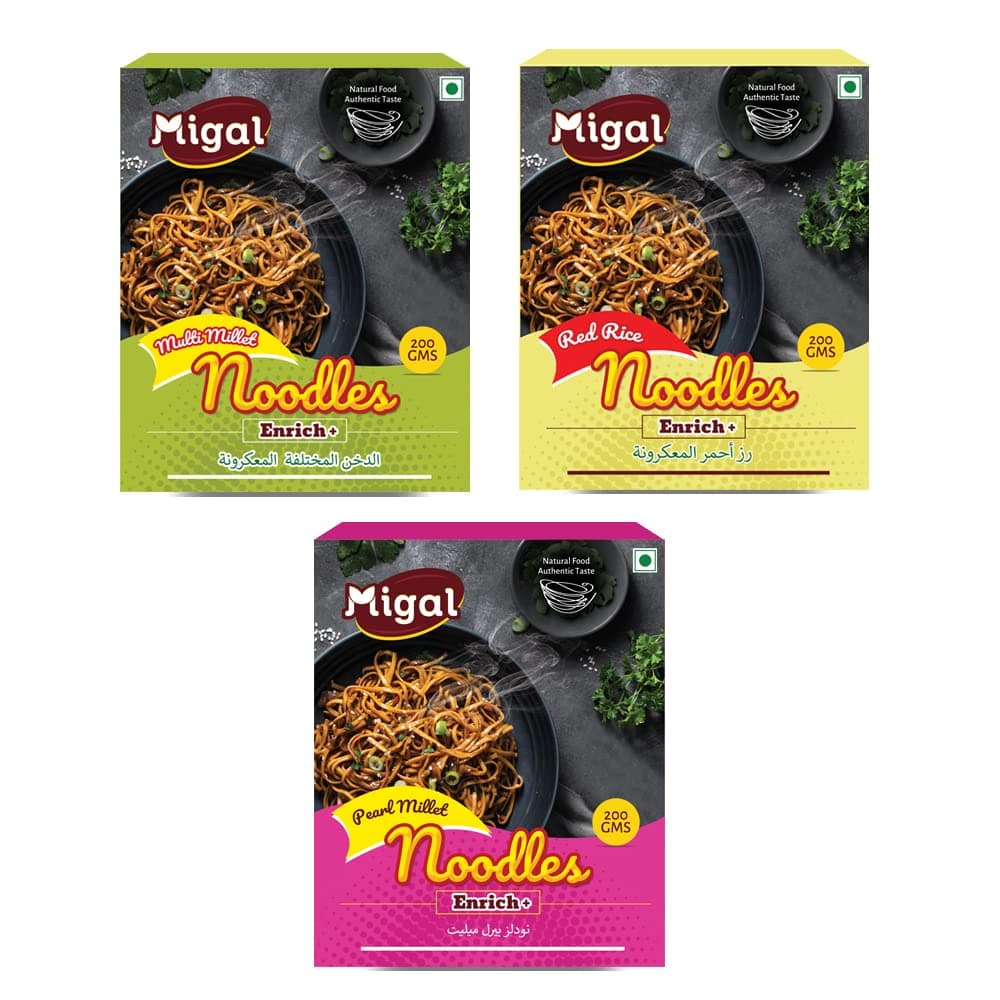 Migal Millet Noodles Combo Pack (Multi Millet + Red Rice + Pearl Millet) — image 2