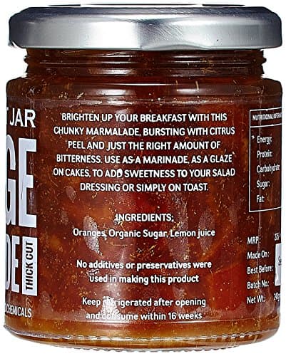 The Gourmet Jar Orange Marmalade 230g| 100% Natural, No Preservatives, No Artificial Colors, No Artificial Flavouring Agents | No Refined Sugar| Orange Jam| Vegan| Contains 54% Oranges| Bitter & Zesty| Use as a marinade, as a glaze on cakes, or simple on a toast| Pack of 1 — image 2