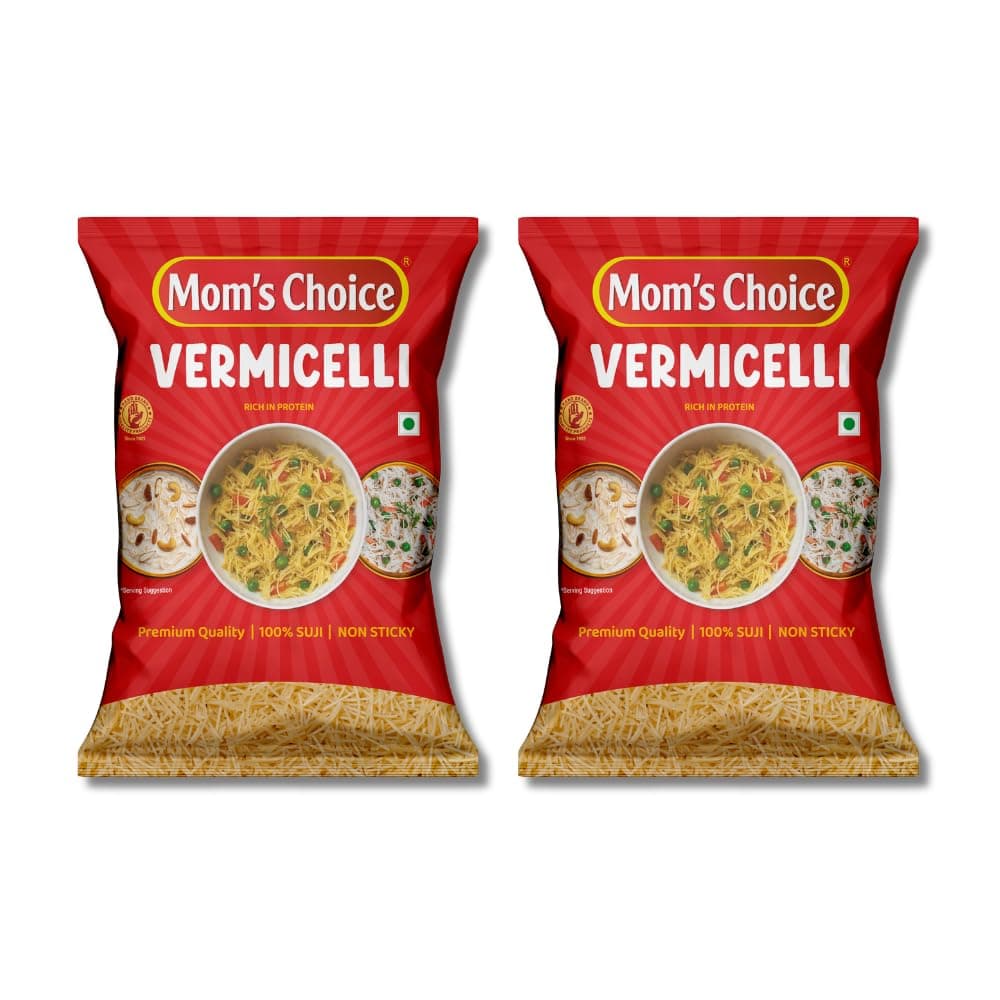 Mom’s Choice Shortcut Plain Vermicelli | 100% Suji | No Maida | 100% Pure Veg | Source of Protein | Cholesterol Free | Non-Sticky | Easy to Cook | No Artificial Flavours & Colours | Pack of 2 | 400g x 2 — image 2