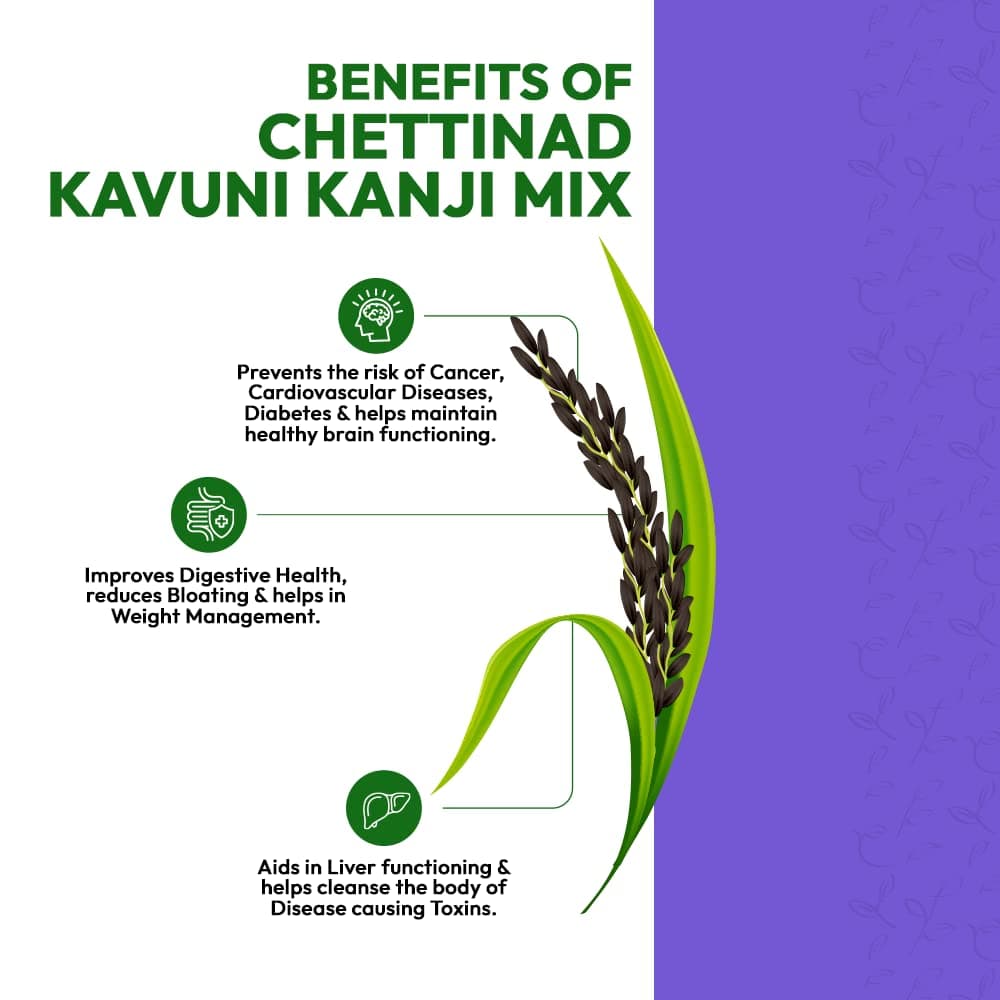 Naturalist by Avany Organics 350 gm Chettinad Kavuni Kanji mix | Black Rice Porridge mix | 100% Natural | Chemical Free | Fibre and Protein Rich Healthy Meal - 350 grams — image 5