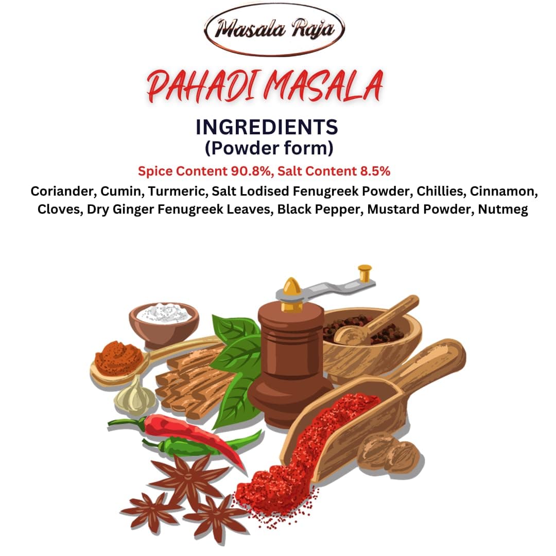Masala Raja Pahadi Masala 100g for Sabji & Dal, (No Onion, No Garlic) Blended Spice for Authentic Taste and Colour, Made With 100% Natural Ingredients Of Mountains — image 2