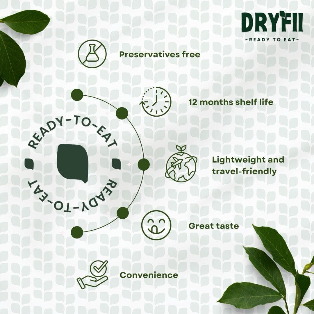 DRYFII Ready-to-Eat Jain Delights – Instant Dal Tadka & Palak Paneer | Freeze Dried | Pure, Natural & Homelike — image 8