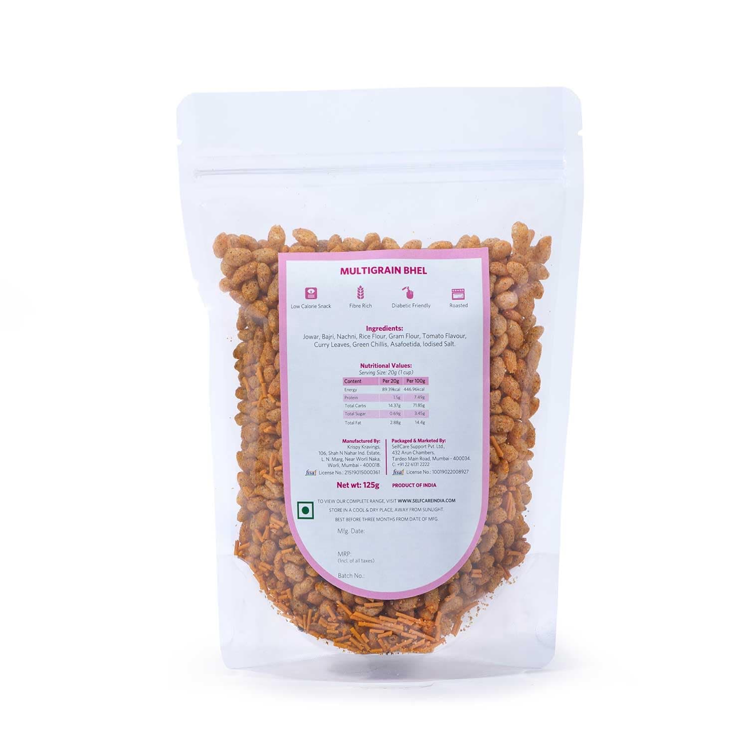 SelfCare By Suman Agarwal Multigrain Bhel Pack of 1 125g | Roasted - Vegan - Fiber Rich | Snacks - Namkeen - Grocery | Spicy Crunchy & Chatpata - Tea time Snacking | Jain - Travel & Diabetes Friendly — image 7
