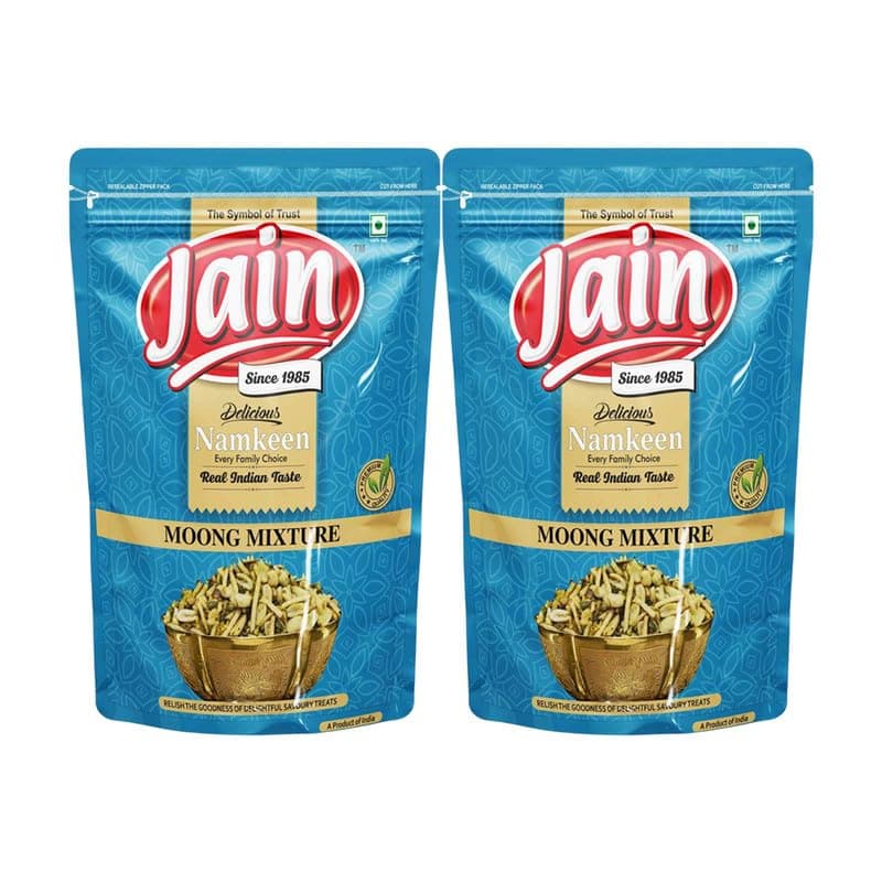 Jain Since 1985 Navratan Mixture Namkeen 700g (350g x 2) | Bombay Mix/Farsan | Crunchy Indian Snack | Sev, Peanuts & Lentils | Tea Time Snack
