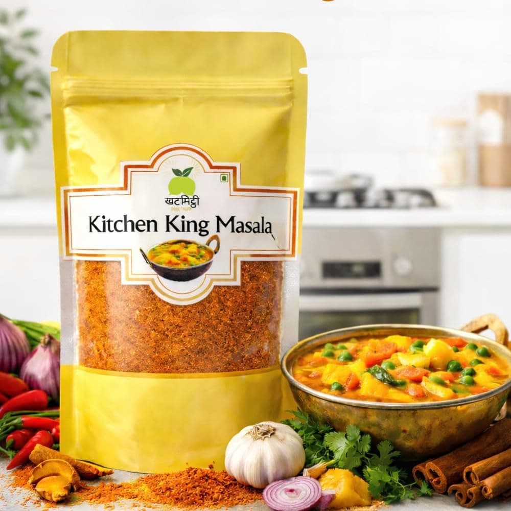 Khat Mitthi 100g Kitchen King Masala Authentic Indian Spice Blend for Sabzi, Curry & Gravy | Traditional Homemade Flavor | Fresh Aromatic Mixed Masala Powder Pouch — image 4