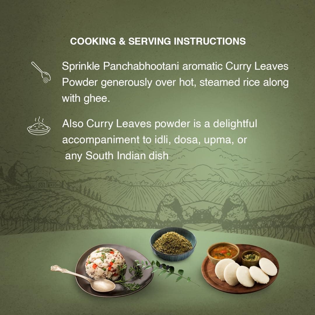 Panchabhootani Curry Leaves Chutney Powder 500g : Instant, Dip or Sprinkle, Authentic Recipe, Nutrient-rich, Rice Seasoning, Natural Flavour, No Added Colour, Traditional & Flavourful Side Dish — image 4