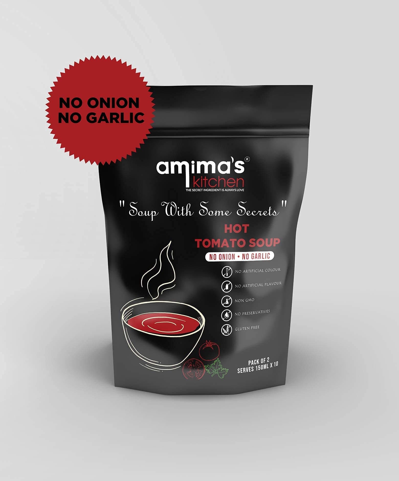 Amima's Kitchen Hot Tomato Jain Soup (No Onion No Garlic) - 100 Grams [Serves 10] | Instant Soup Mix Powder | Ready To Cook | No Artificial Flavour & Colour | Gluten Free | Non GMO | Healthy Soup — image 6