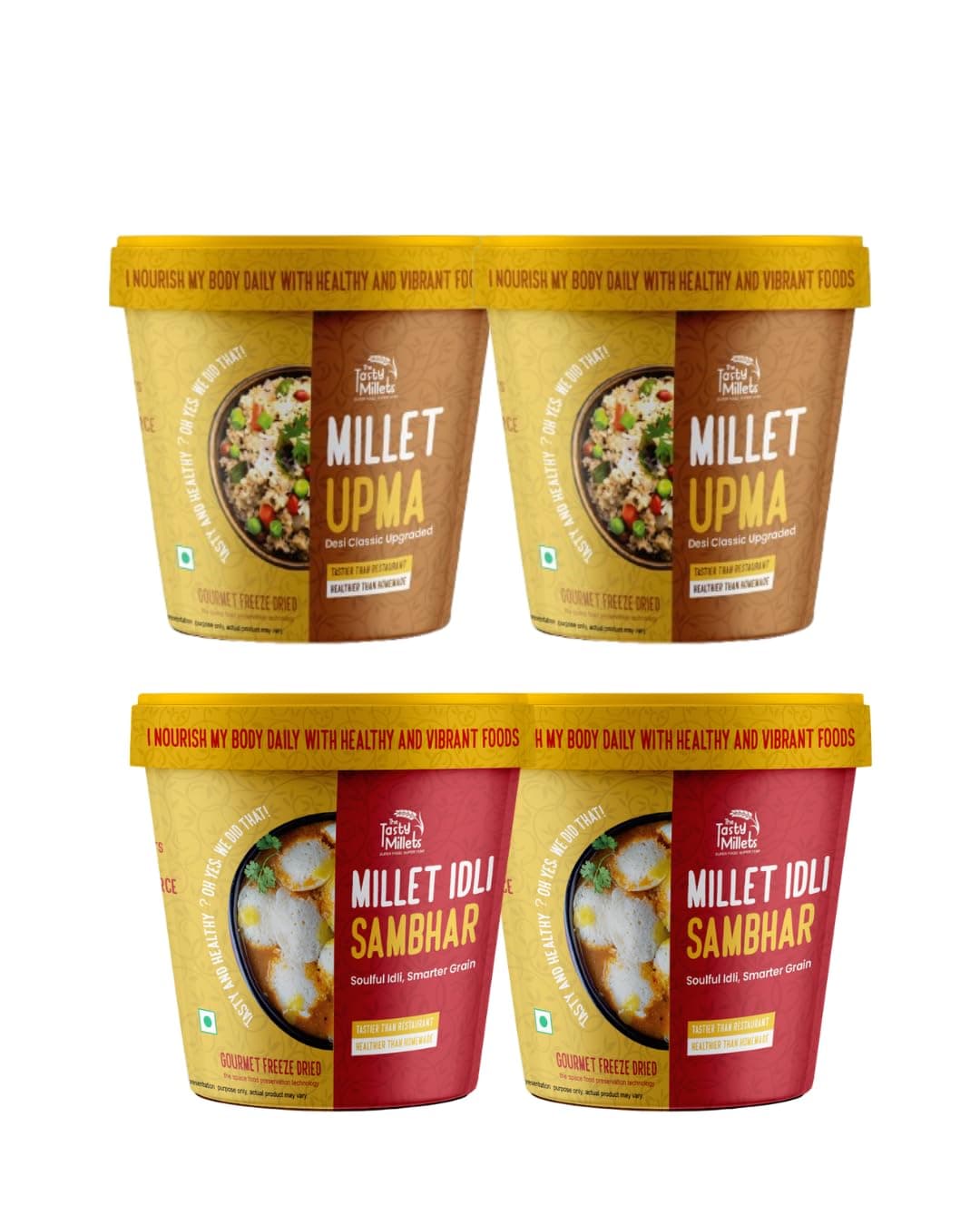 The Tasty Millets South Indian Breakfast Combo | Kodo Millet Idli + Barnyard Millet Upma | High Fibre | Gluten Free | No Refined Flour | Healthy Instant Breakfast Kit — image 2