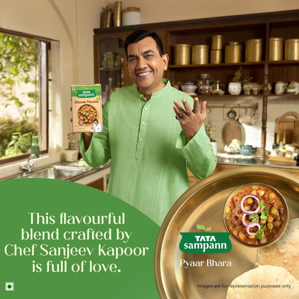 Tata Sampann Chhole Masala with Natural Oils, 100g, Chole Masala Powder, Crafted by Chef Sanjeev Kapoor, With Chef’s Exclusive Tip, Rich Aroma & Flavour — image 2