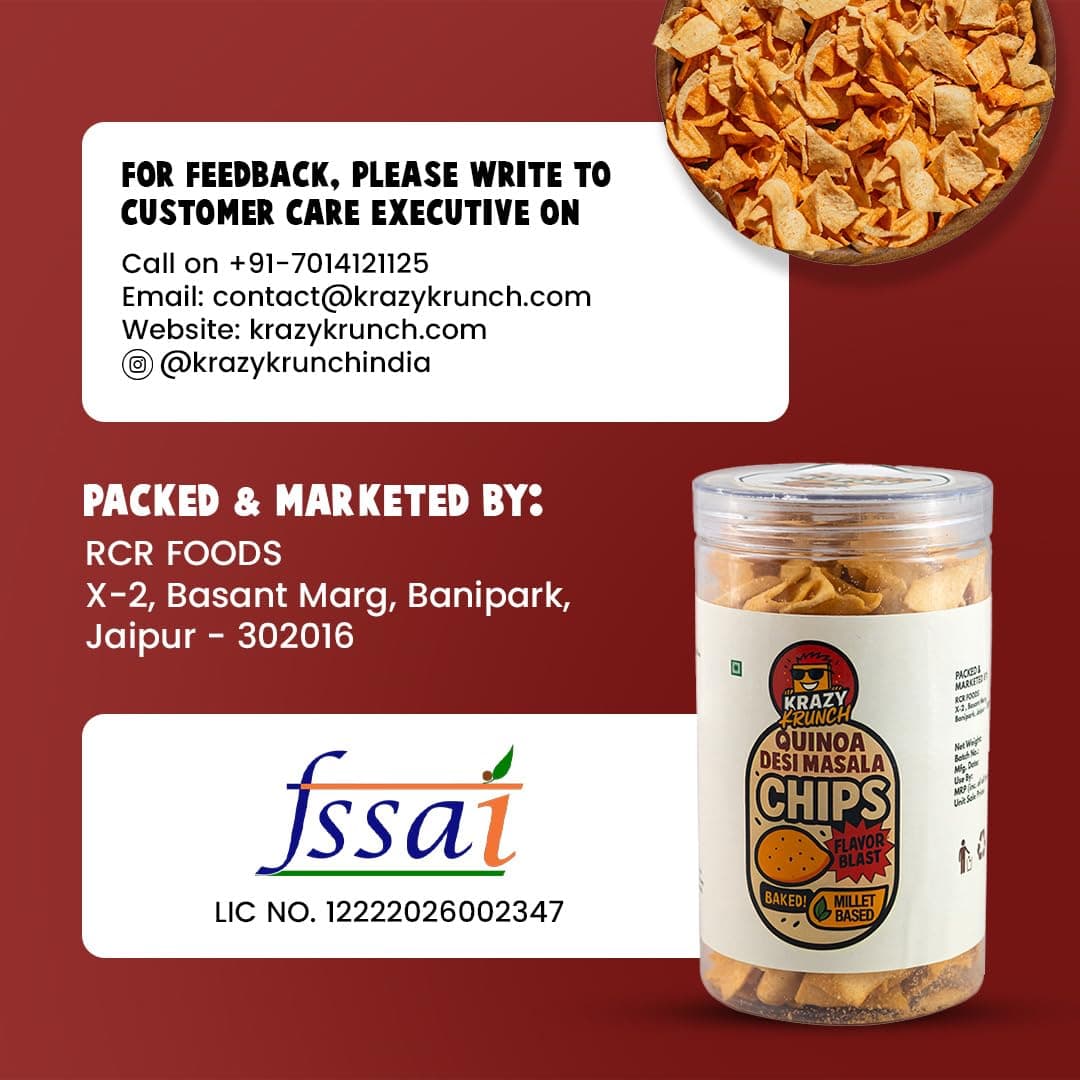 Krazy Krunch Quinoa Desi Masala Chips 140 gm| Crunchy Quinoa-Based Snack with Authentic Indian Masala Flavour | Healthy Chips — image 9