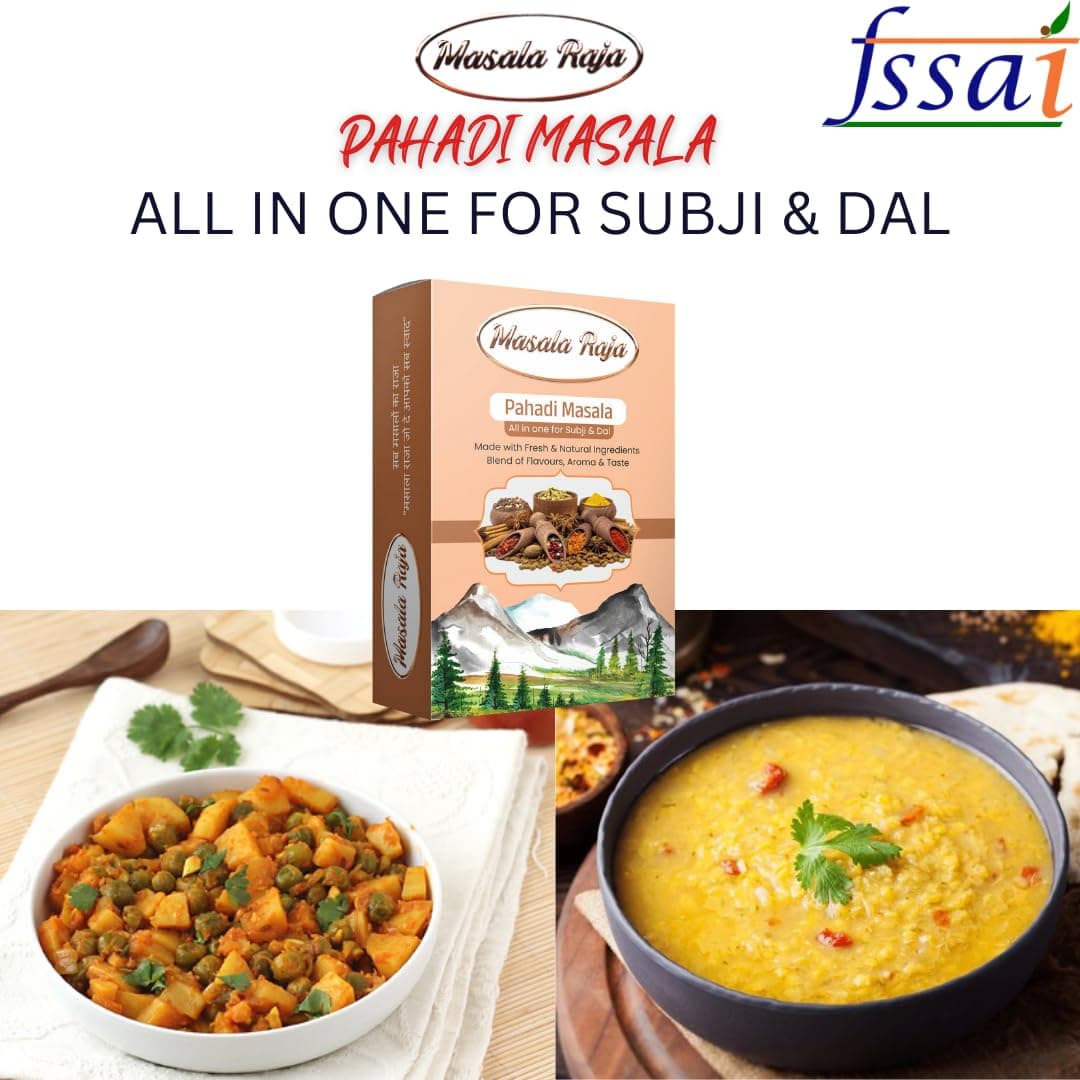 Masala Raja Pahadi Masala 100g for Sabji & Dal, (No Onion, No Garlic) Blended Spice for Authentic Taste and Colour, Made With 100% Natural Ingredients Of Mountains — image 4