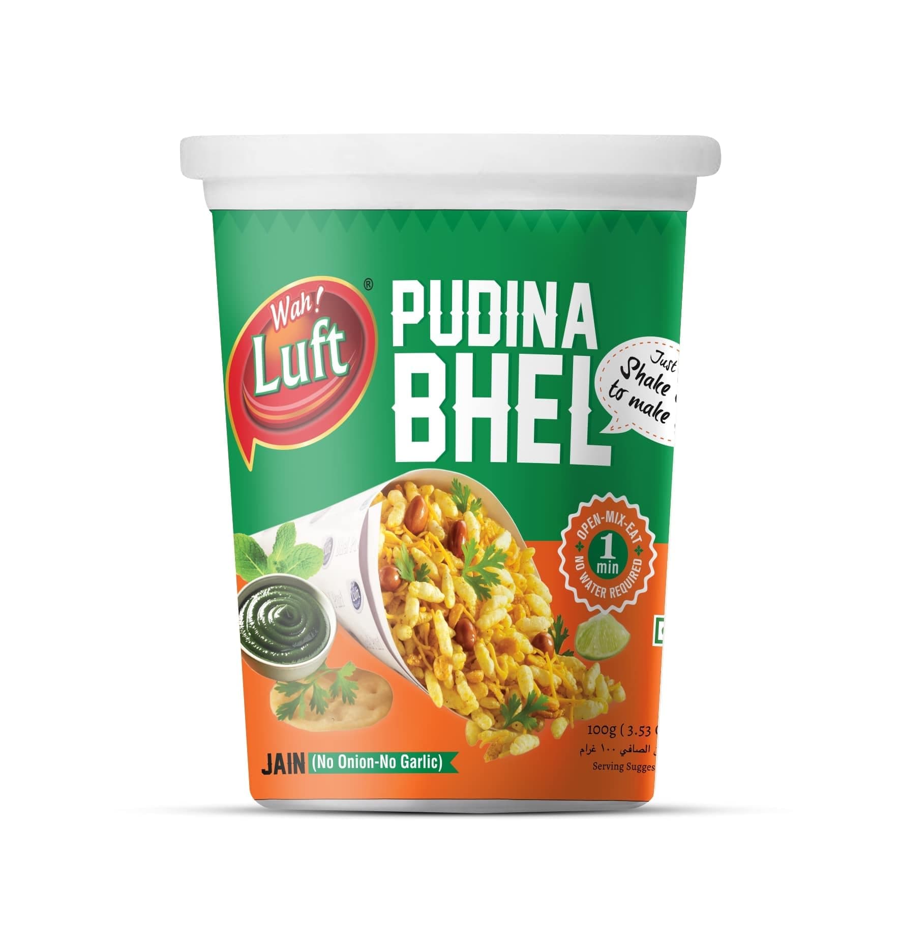 Wah!Luft Instant&Delicious Phudina Jain Bhel Puri Cup,100%Vegetarian,Masala,Crispy&Crunchy,Everyday Fresh,Healthy&Hygienic,Delicious Chaat Special Combo Pack-100G(Pack Of 4) — image 4