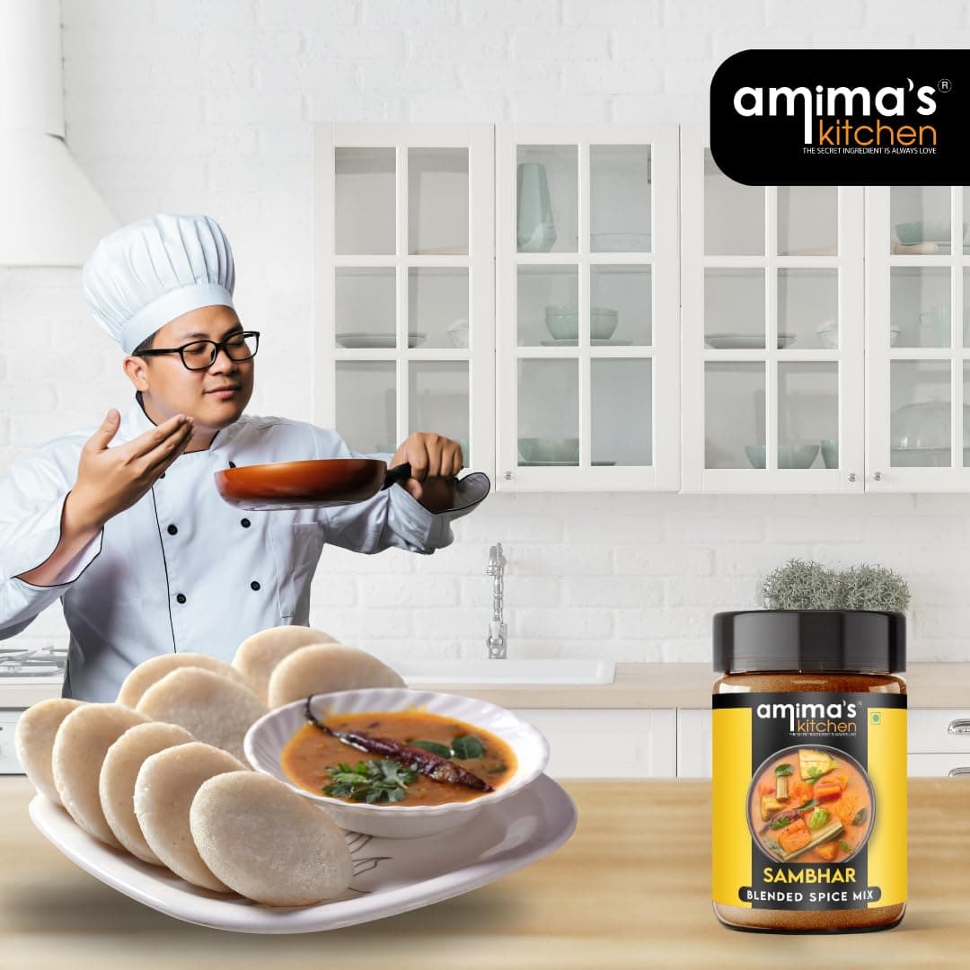 Amima's Kitchen Sambhar Jain Spice Mix (No Onion No Garlic) – 100 Grams | Blended Spice Mix | For Healthy and Delicious Cooking | No Synthetic Flavour & Color | Ready Masala Powder — image 5