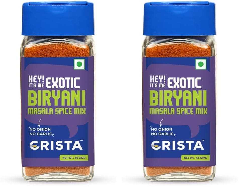 CRISTA Exotic Biryani Masala Spice Mix | Rich in flavour | No Onion | No Garlic | Vegan | Pure | Zero added Colours, Fillers, Additives & Preservatives | 45 gms — image 8