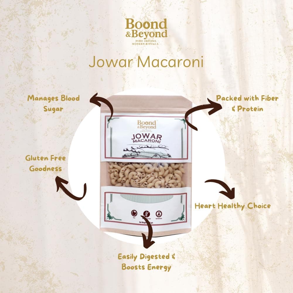 Boond & Beyond Jowar Macaroni | No Maida, Gluten Free Millet Pasta | High Fiber & Protein | Healthy Pasta for Kids & Weight Loss | Light Meal Option — image 3