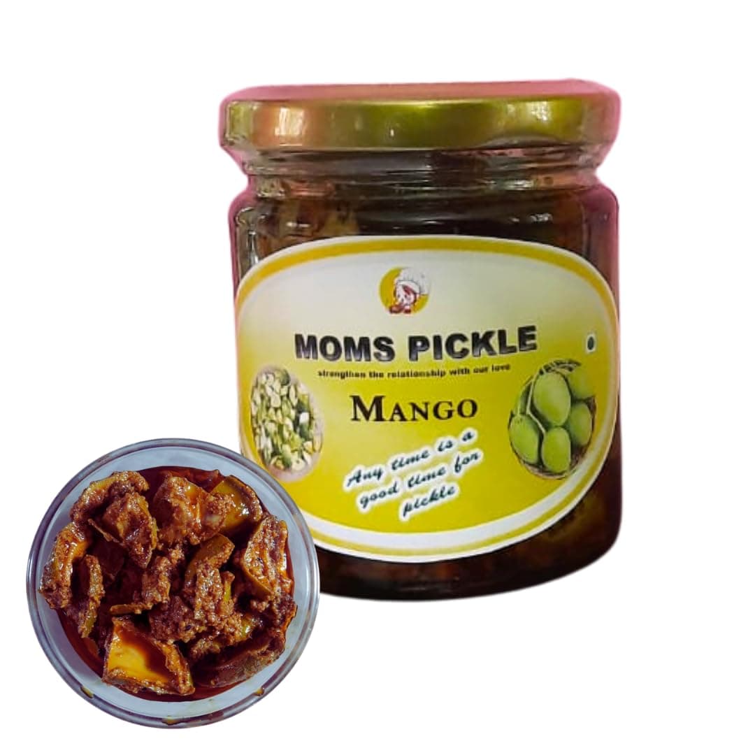 MOMS PICKLE Homemade Mango Pickle | Aam ka Achar | No onion & garlic is used in this product 180gm