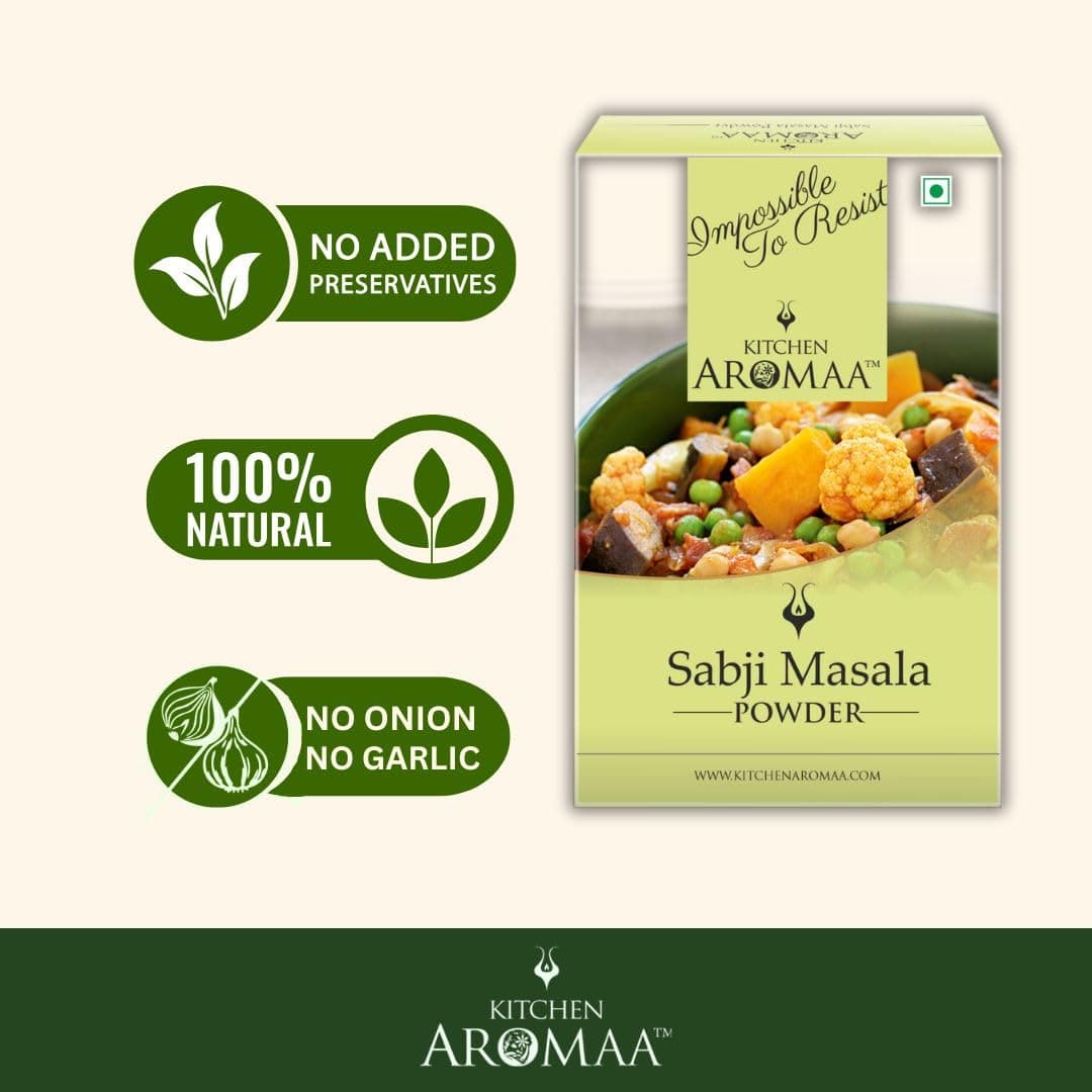 Kitchen Aromaa Sabji masala powder, No Onion - No Garlic, Jain Special Masala, 100 gm (Pack of 1) Zero added Colours, Fillers, Additives & Preservatives — image 4