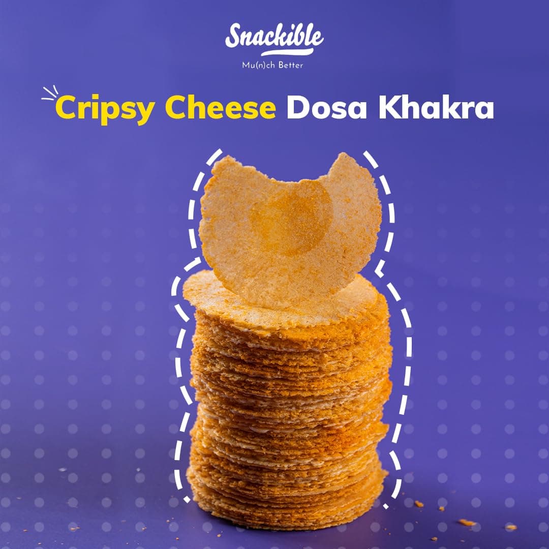 Snackible Cheese Dosa Khakra (Pack of 3) - 100gm | Healthy Snack | Millet Snack| No Palm Oil | High Fibre | Zero Transfat | Zero Cholestrol | Healthy Khakra — image 10