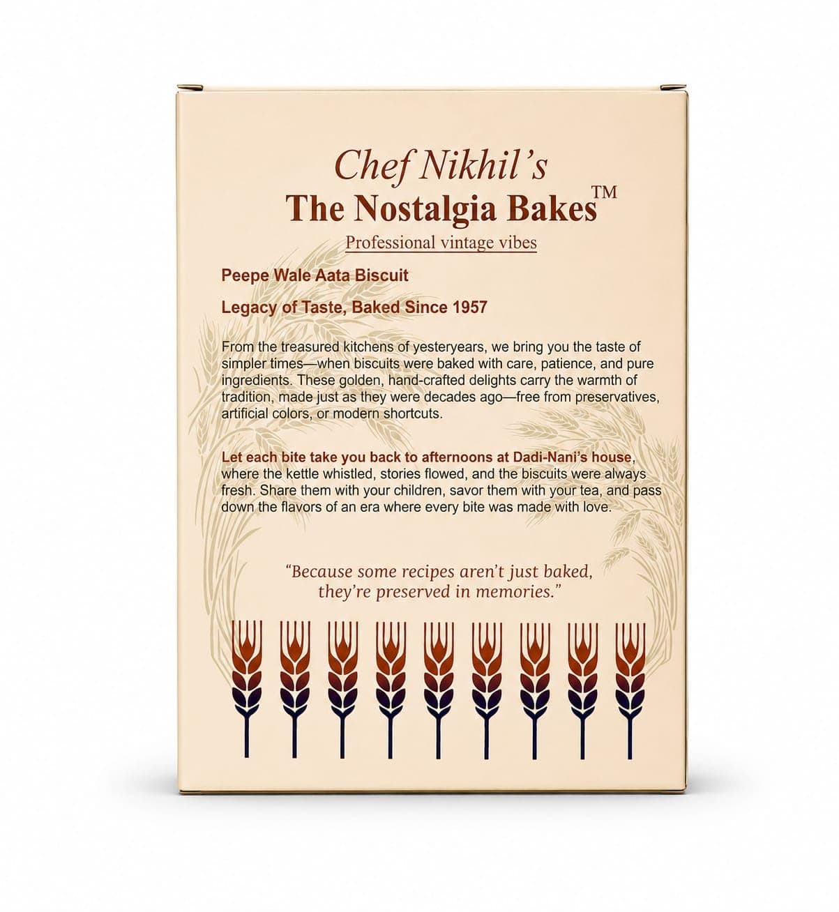 The Nostalgia Bakes Peepe Wale Aata Biscuits – Handmade Whole Wheat Cookies with 1957's Original Recipe – Traditional Indian Bakery Biscuits – Jain Friendly Tea-Time Snack – Premium Atta Cookies — image 5