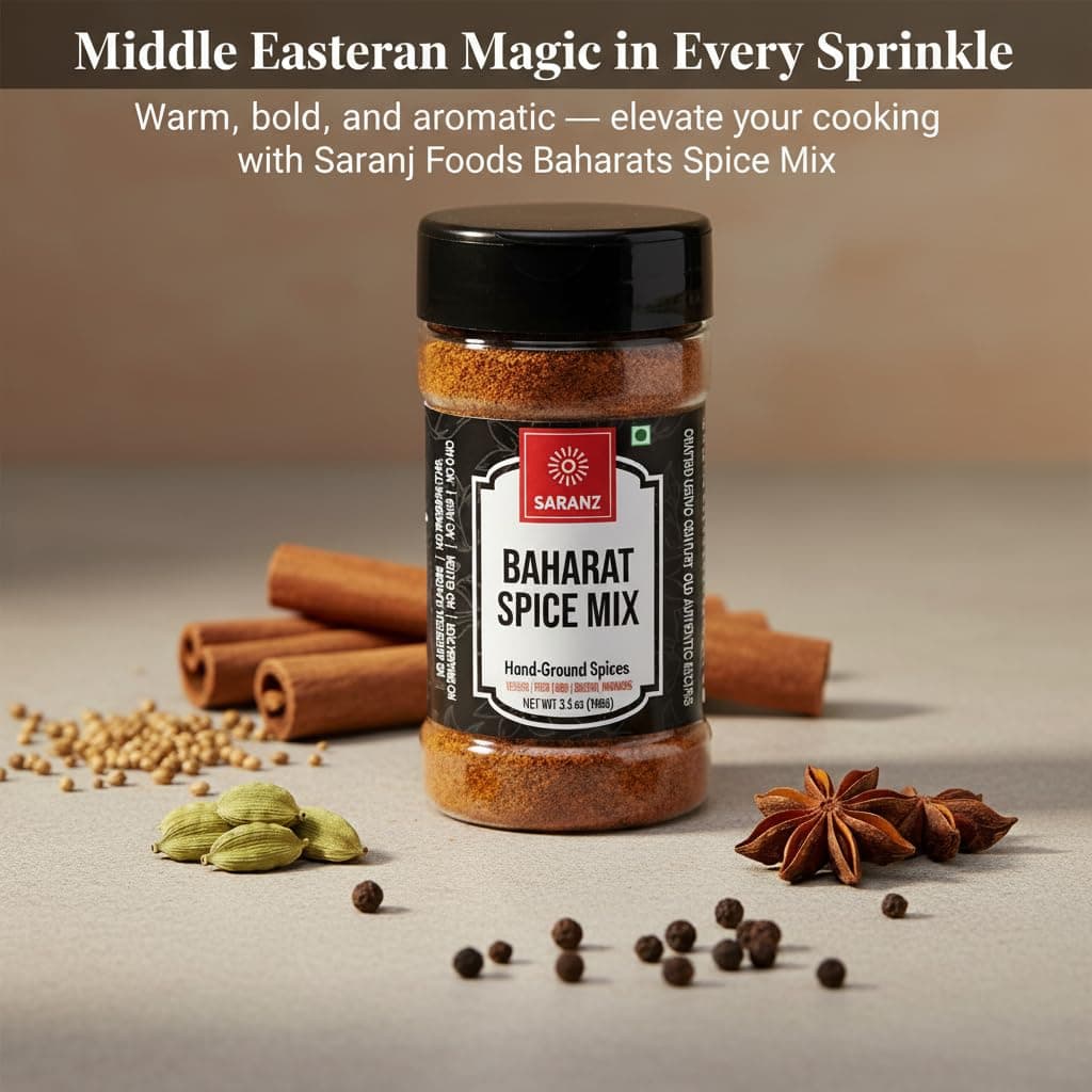 SARANZ Baharat Spice Mix | Used in Vegetable Curry, Chicken Curry, Fish Soup | Aromatic and Flavoured Vegan | Peppery, Sweet-Spiced Dairy Free and Gluten Free -100 Grams Sprinkler Jar — image 3