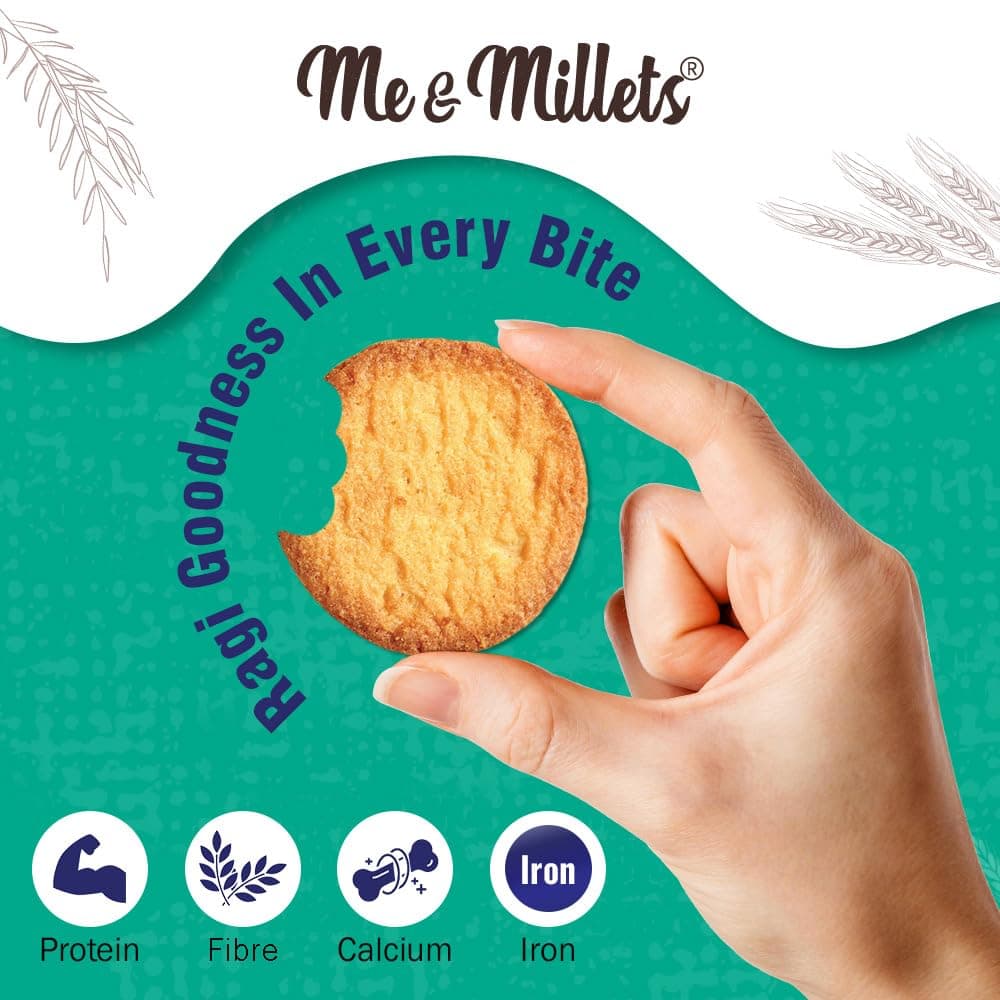 ME & MILLETS Cookies - Ragi Twist (Pack of 3, Each 75g) - Delicious Millets Biscuits, Rich In Protein & Fiber, Healthy Tea Snack (Jain Friendly) — image 7