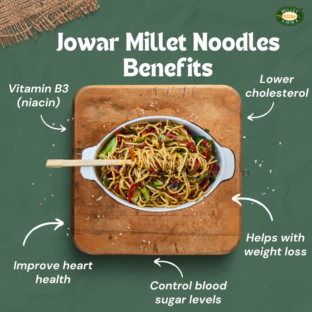 Millet Amma Little Millet Instant + Jowar Millet Noodles Combo - 350 Gms, Pack of 2 - Each 175 Gms, Easy & Ready to Cook, Zero Maida & Vegan, Best Choice for Instant Breakfast & Dinner — image 6