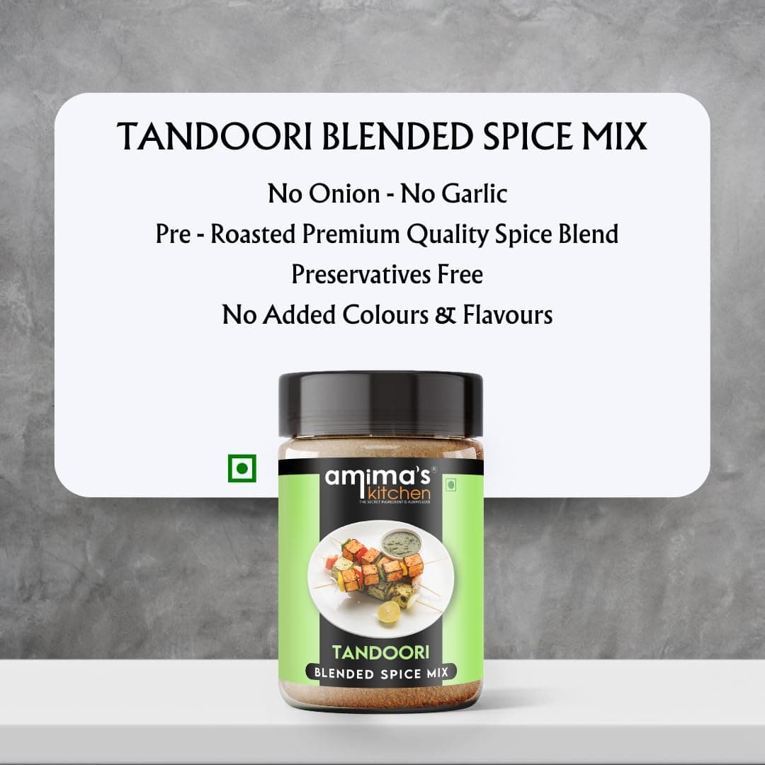 Amima's Kitchen Tandoori Masala Powder (No Onion No Garlic) – 100 Grams | Blended Spice Mix | For Healthy and Delicious Cooking | No Synthetic Flavour & Color | Ready Jain Spice Mix — image 4