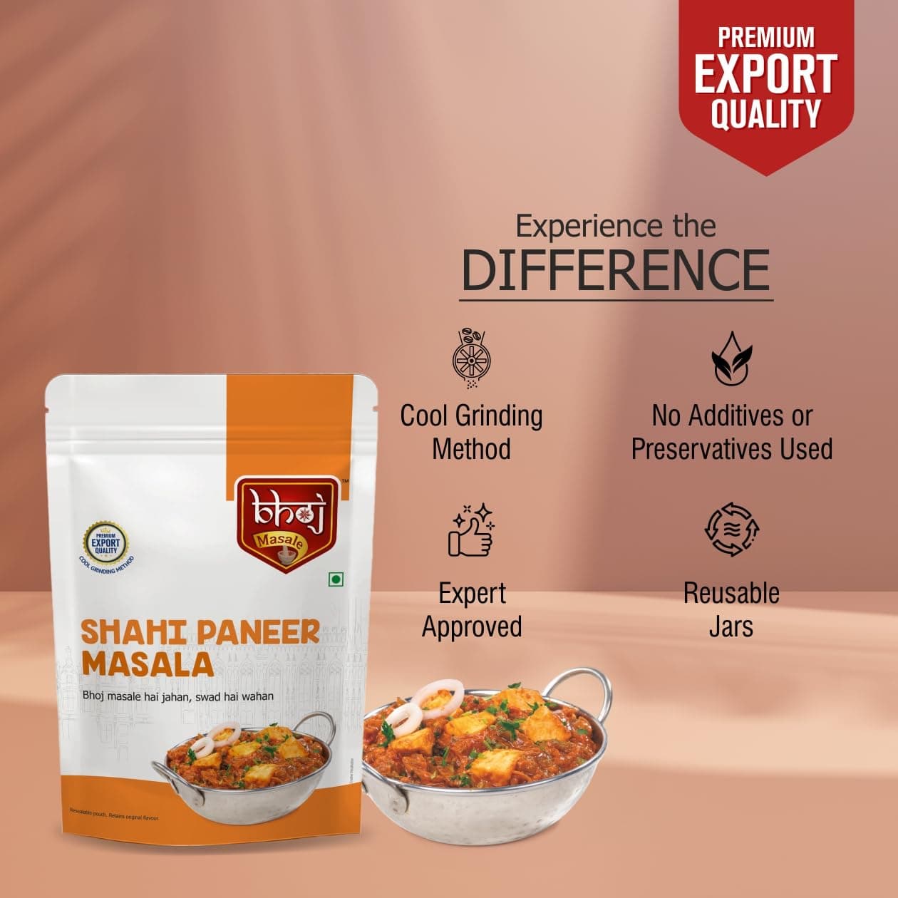 Bhoj Masale Shahi Paneer Masala Powder 200GM |Authentic Blend of Spices for Delicious North Indian Curry | Ideal for Home Cooks and Vegetarians. No Colour, No Preservatives, No Onion & No Garlic (Jain Masala) — image 4