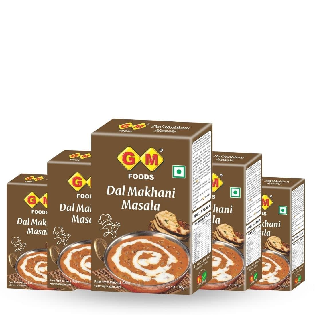 GM Foods Dal Makhani Masala 100g (Pack of 5) | Authentic Indian Style Spice Mix | Rich & Creamy Flavour | No Onion & Garlic | Easy to Cook | Ready to Use Masala for Restaurant-Style Dal at Home — image 2