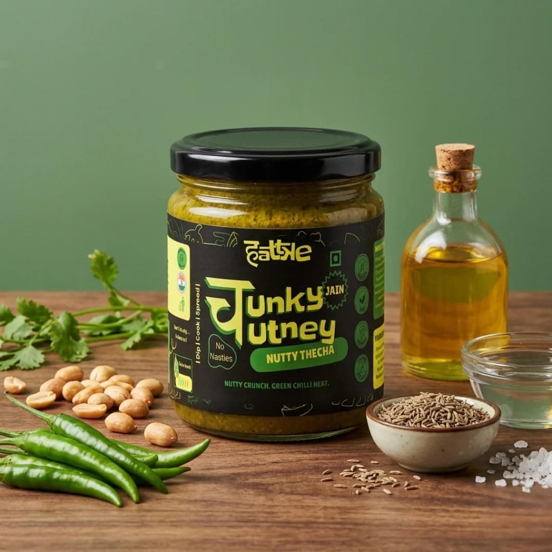 Nutty Thecha Chunky Chutney (Jain) 175g– Spicy Peanut & Green Chilli Chutney | No Garlic | Authentic Maharashtrian Taste — image 4