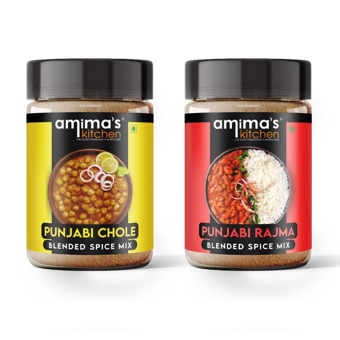Amima's Kitchen Combo Of Punjabi Chole + Punjabi Rajma Jain Spice Mix (No Onion No Garlic) – 100 Grams (Pack of 2) | Blended Spice Mix | For Healthy and Delicious Cooking | No Synthetic Flavour & Color | Ready Masala Powder — image 2