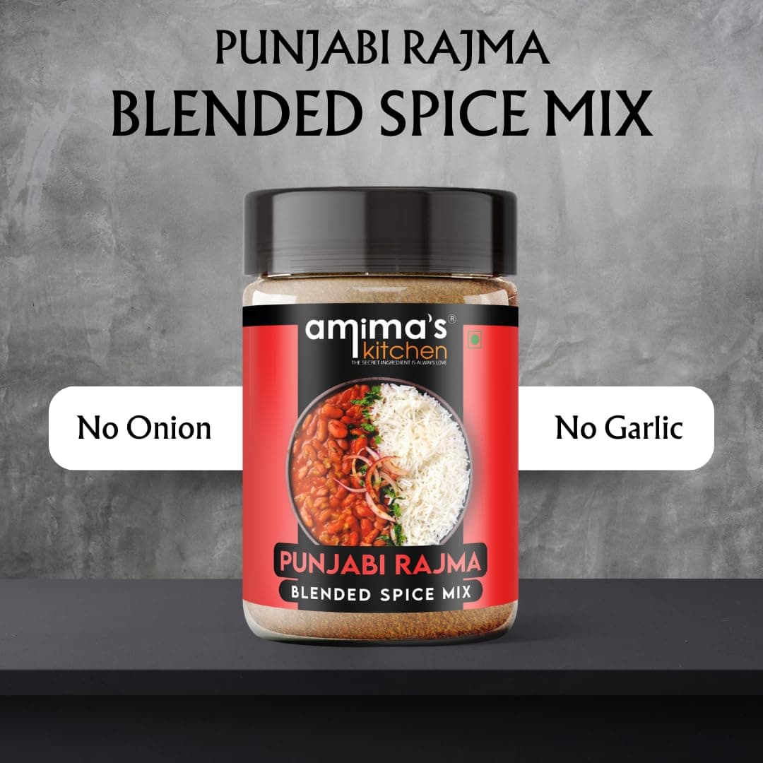 Amima's Kitchen Combo Of Punjabi Chole + Punjabi Rajma Jain Spice Mix (No Onion No Garlic) – 100 Grams (Pack of 2) | Blended Spice Mix | For Healthy and Delicious Cooking | No Synthetic Flavour & Color | Ready Masala Powder — image 8