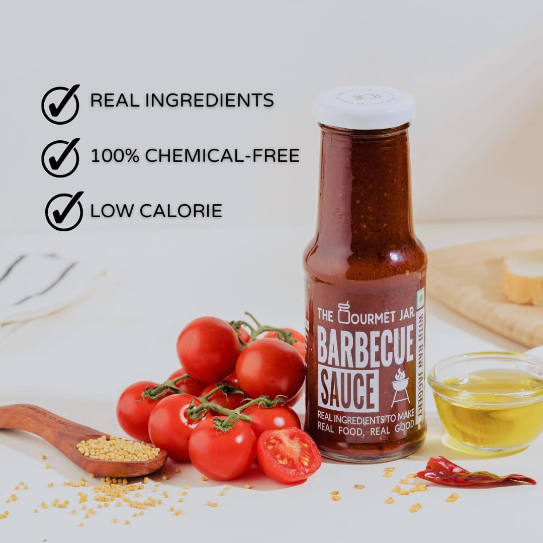 The Gourmet Jar Barbecue Sauce 225g| 100% Natural, No Preservatives, No Artificial Colors, No Artificial Flavouring agent | No Refined Sugar| Gluten-free| Bbq sauce| Umami, Smoky & Spicy| Perfect for your meats and grilled veggies| Pack of 1 — image 5