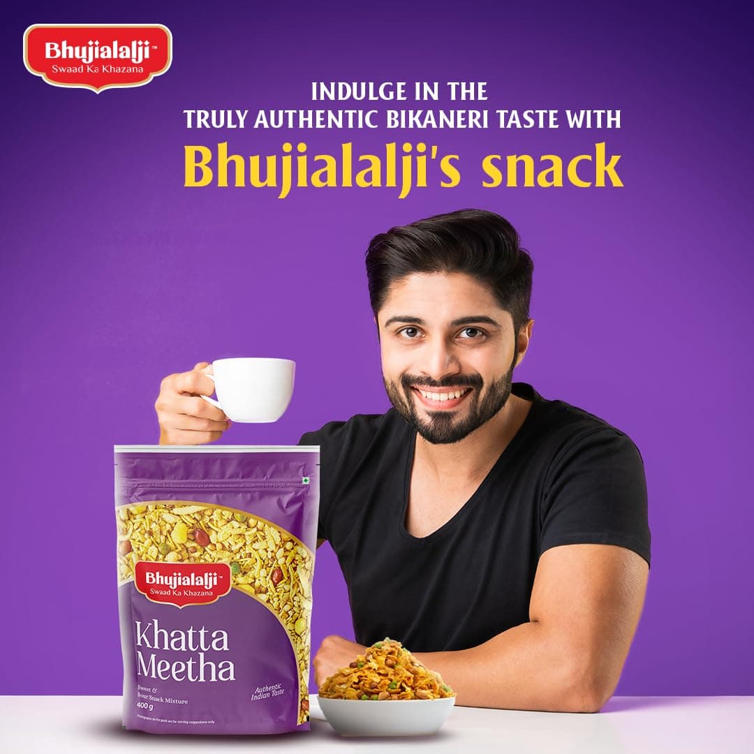 Bhujialalji Khatta Meetha (pack of 1) 1kg | Namkeen Snacks Tasty & Crunchy Tea-time Namkeen | All time favourite indian snacks/Namkeen | Ready to eat | Crsipy & Light snacks. — image 4