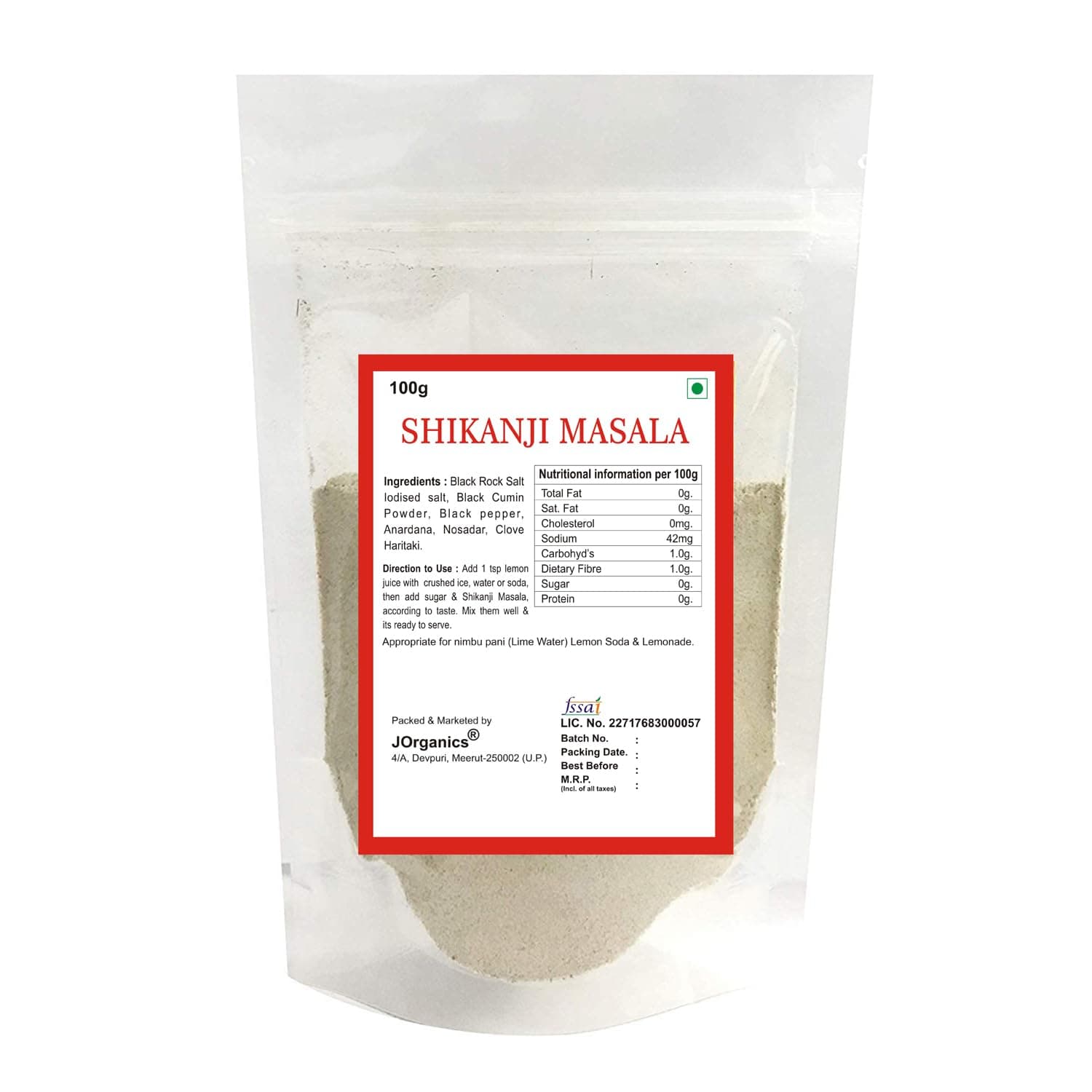 J Organics Shikanji Masala Powder | Delicious Shikanji Masala - Pack of 100 Grams — image 2