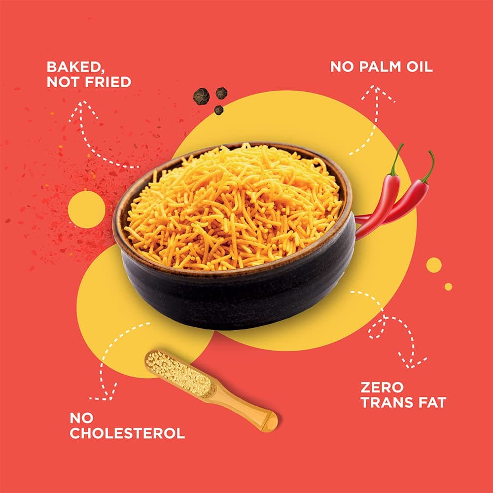 Open Secret Namkeen | 175g | Bhujia, Namkeen Snacks, Bhujia Sev, Healthy Snacks, Unjunked, Baked Not Fried, No Palm Oil, Zero Trans Fat, No Cholesterol (Pack of 1) — image 6
