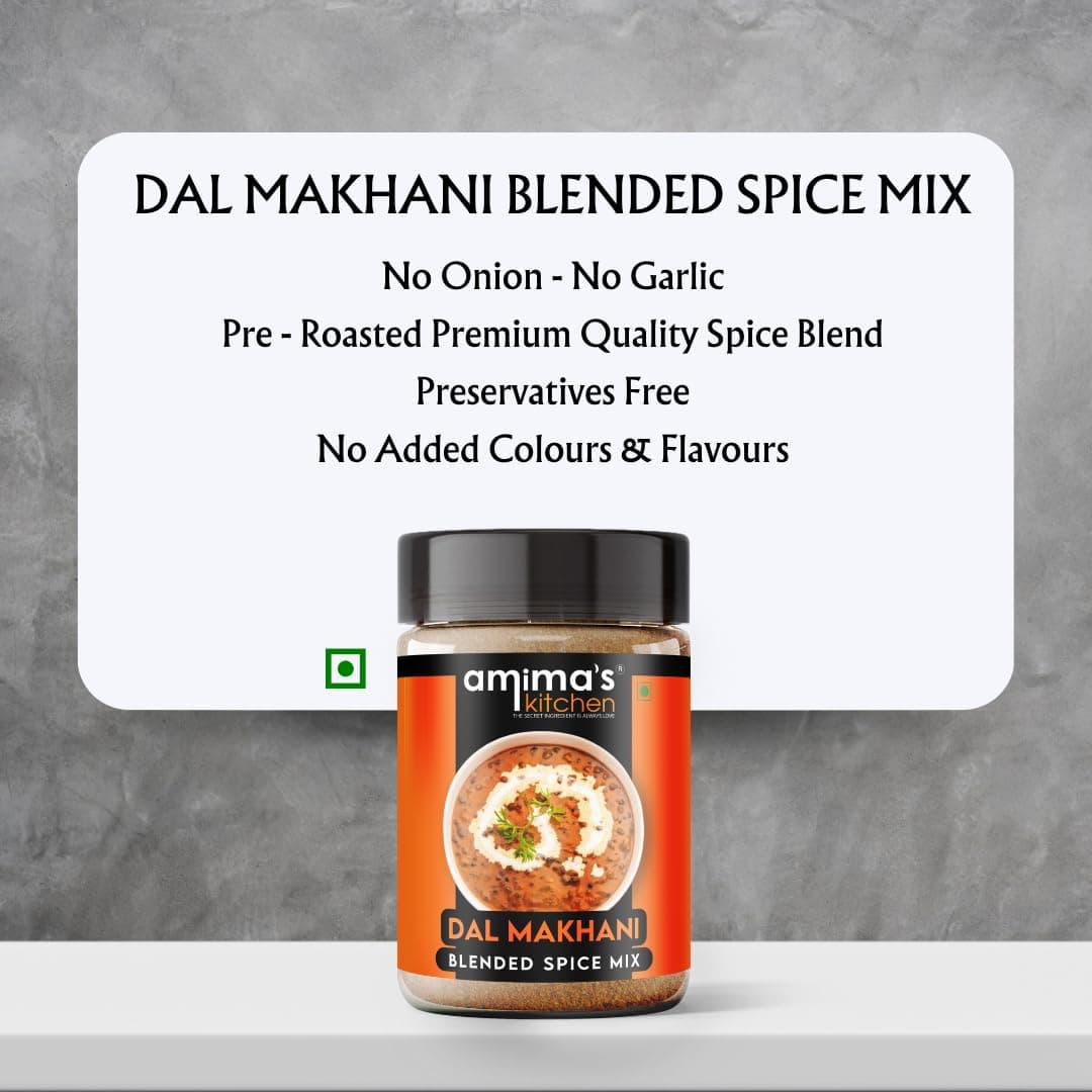 Amima's Kitchen Combo Of Punjabi Chhole + Dal Makhani Jain Spice Mix (No Onion No Garlic) – 100 Grams (Pack of 2) | Blended Spice Mix | For Healthy and Delicious Cooking | No Synthetic Flavour & Color | Ready Masala Powder — image 9