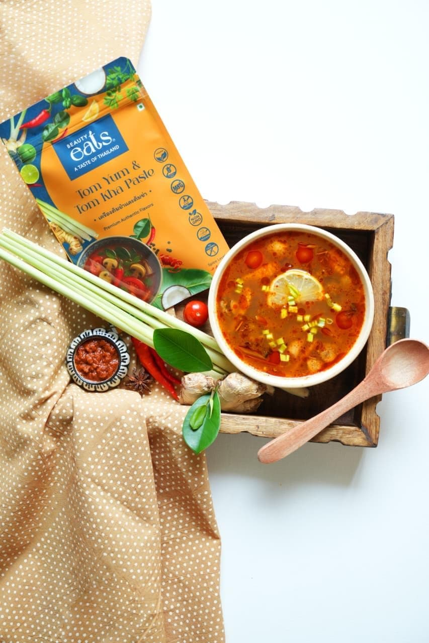 Beauty Eats Tom Yum And Tom Kha Paste Duo| Authentic Thai Soup Bases| Spicy & Creamy| No Onion&Garlic (Pack Of 2, 2 * 100Gm) — image 4